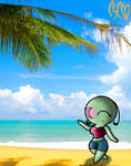 On the beach by Trollan-gurl22