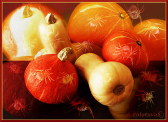 Pumpkins on Halloween night by AnnaZLove