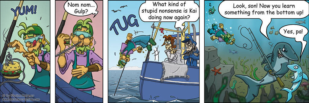 Krabbenjunx comicstrip: Bait by metznercreative
