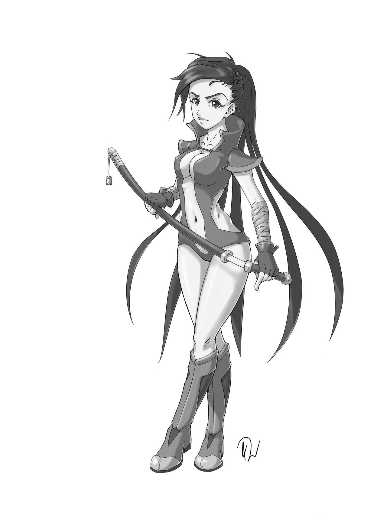 katana - greyscale by NaiBuff
