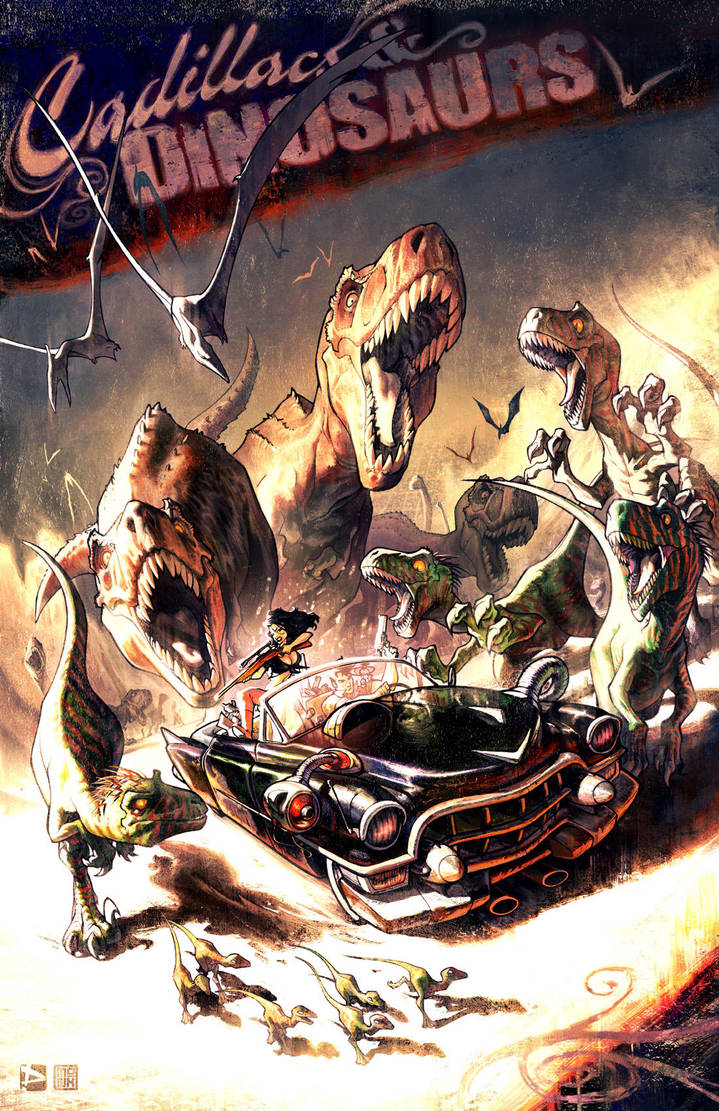 Cadillacs + Dinosaurs! by thekidKaos
