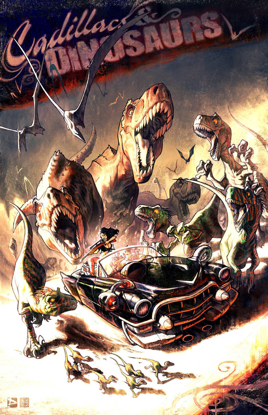 Cadillacs + Dinosaurs! by thekidKaos