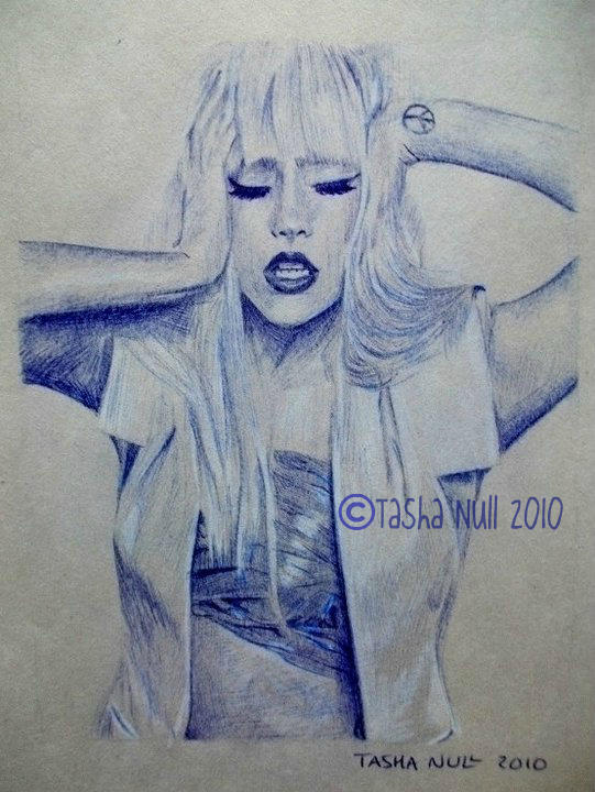 Lady Gaga, Ballpoint Pen, 2010. by TashaNull