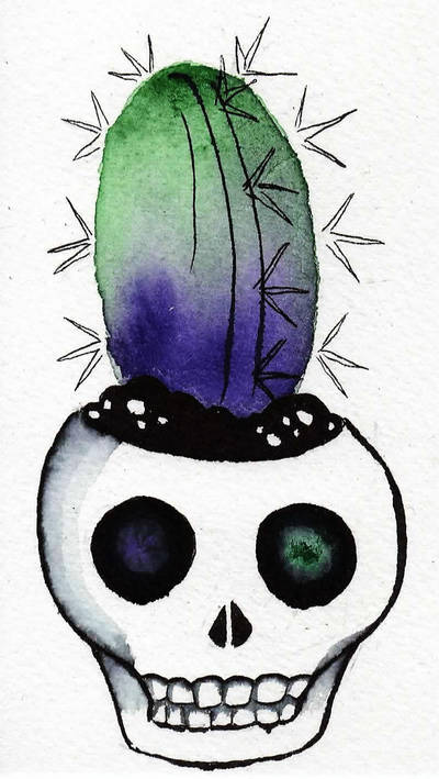 Succulent Skull by curiousdoodler