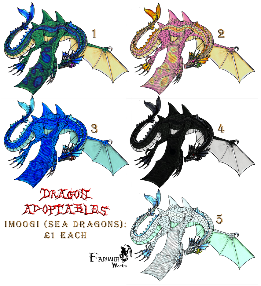 Sea Dragon Adoptables - now available by Farumir Sea Dragon Adoptables - now available by Farumir