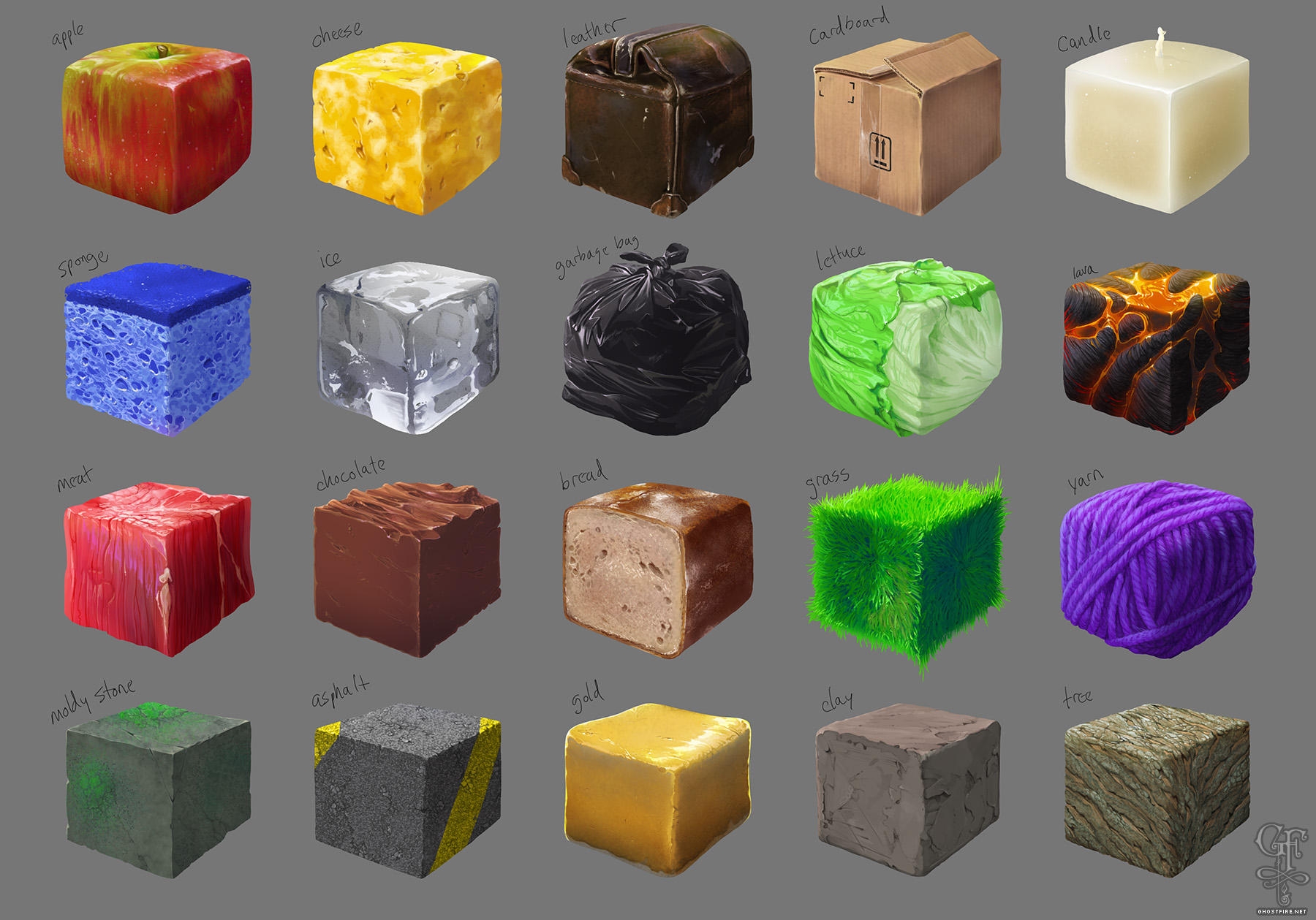 Material Studies x20 by ghostfire