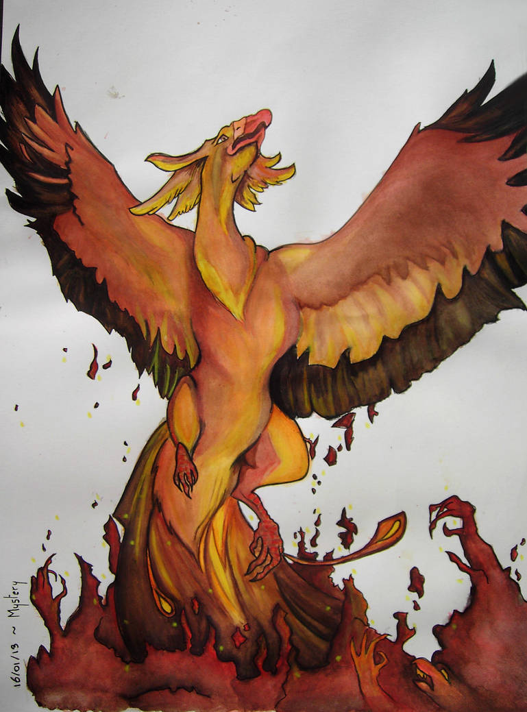 Fire phoenix painting