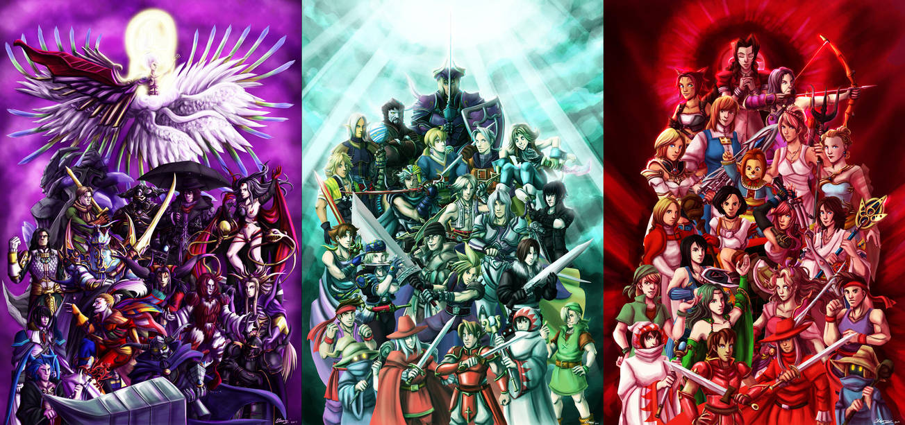 Final Fantasy: Villains, Heroes and Heroines by ryuuza-art