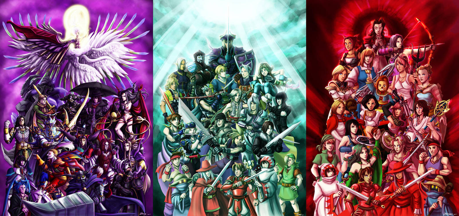 Final Fantasy: Villains, Heroes and Heroines by ryuuza-art