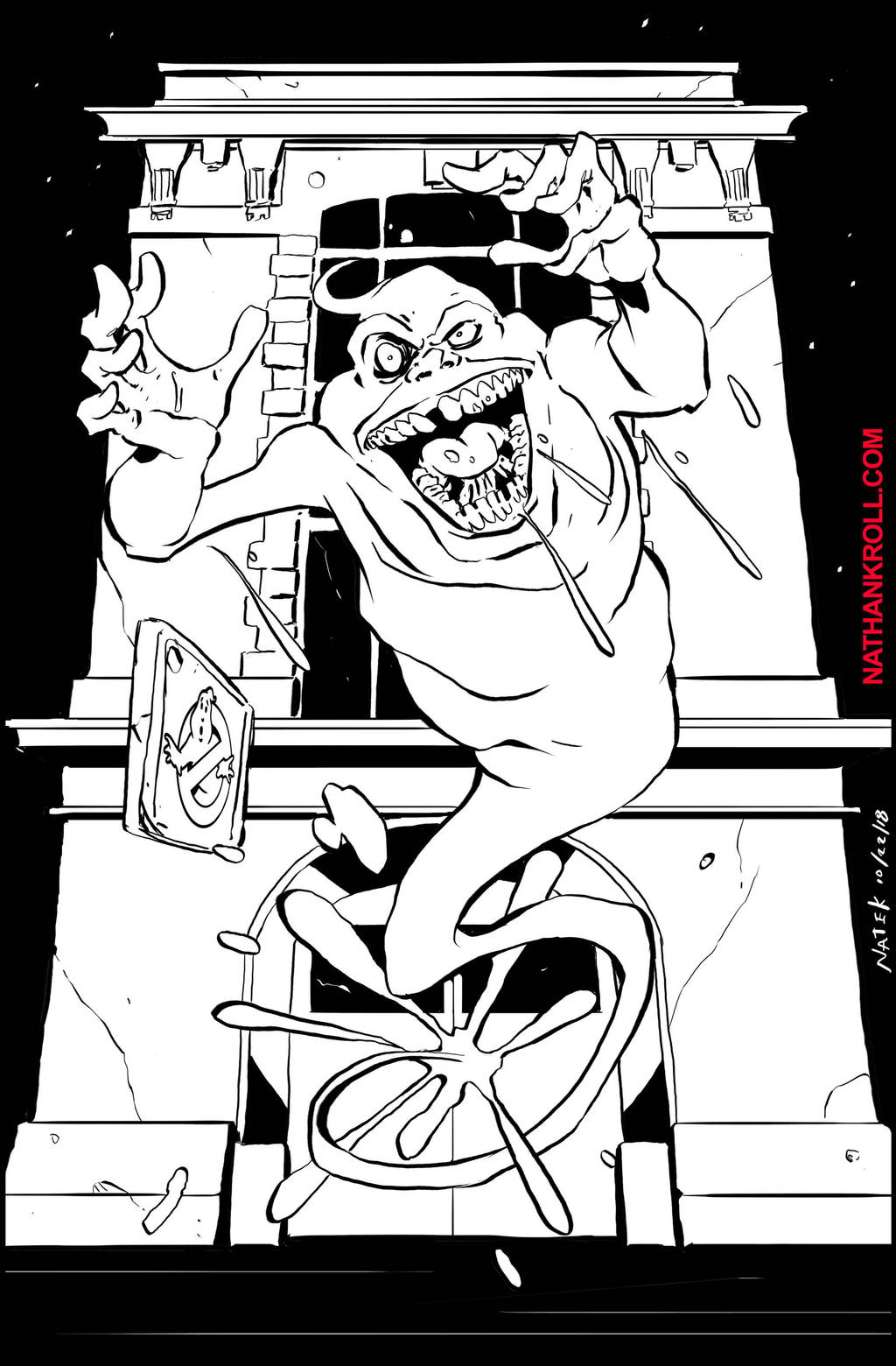 Slimer at Ghostbusters Firehouse by NathanKroll