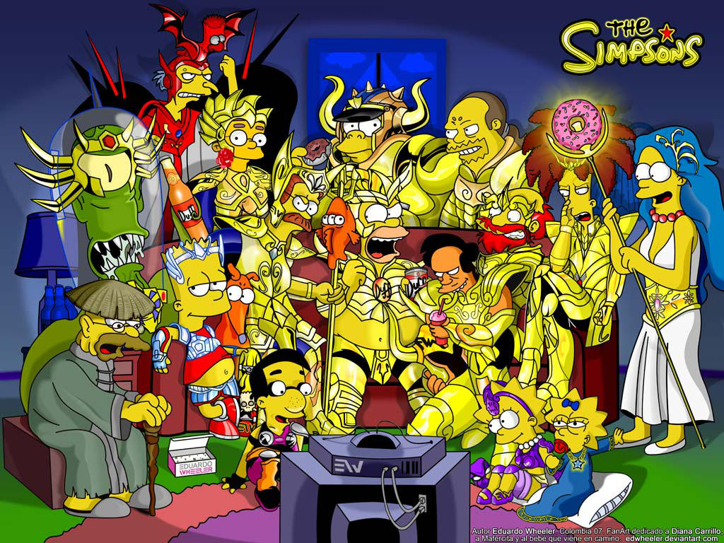 Simpsons Saint Seiya by edwheeler
