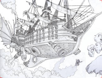 Steam pirate ship by Sheharzad-Arshad