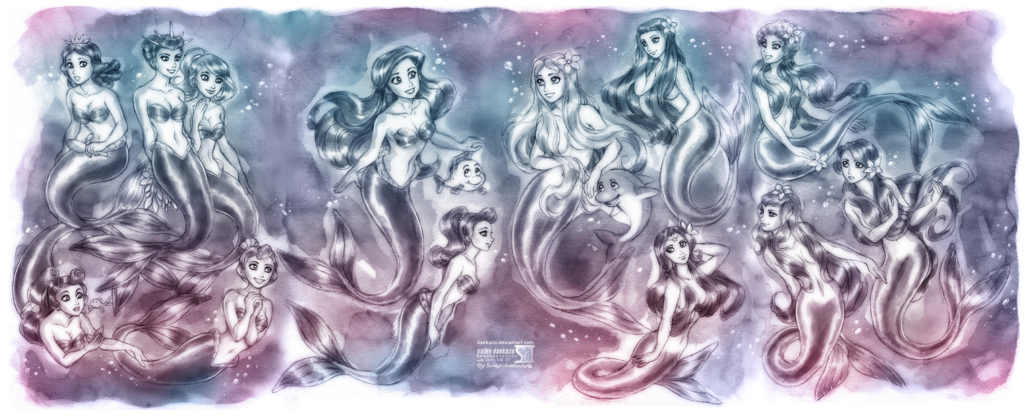 Mermaids and Sisters by daekazu