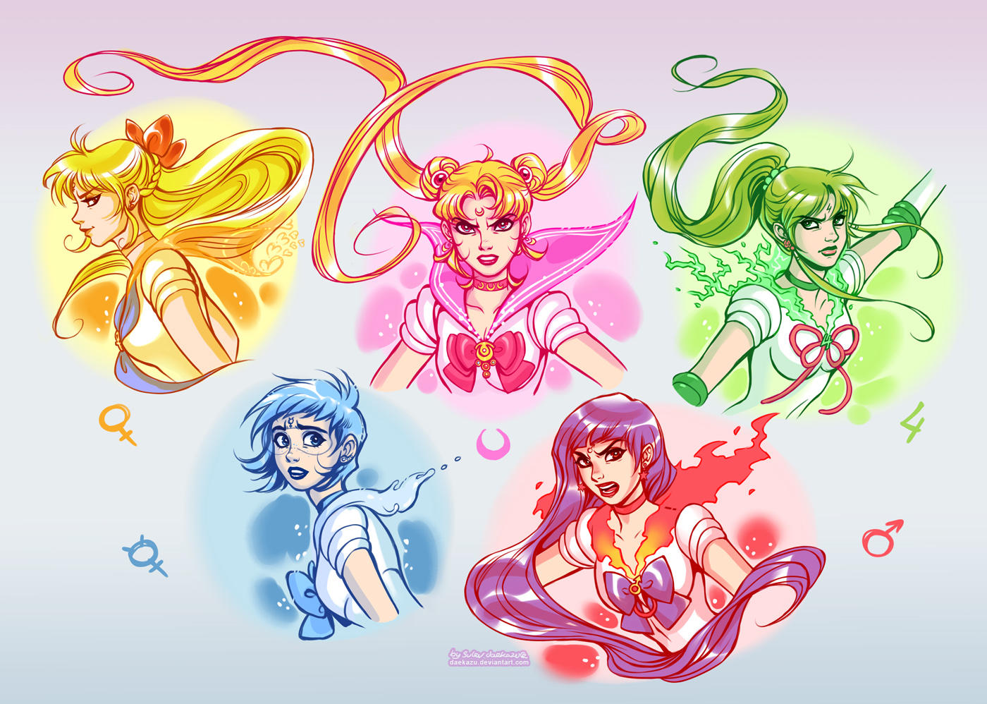 Sailor Moon: Golden 5 by daekazu