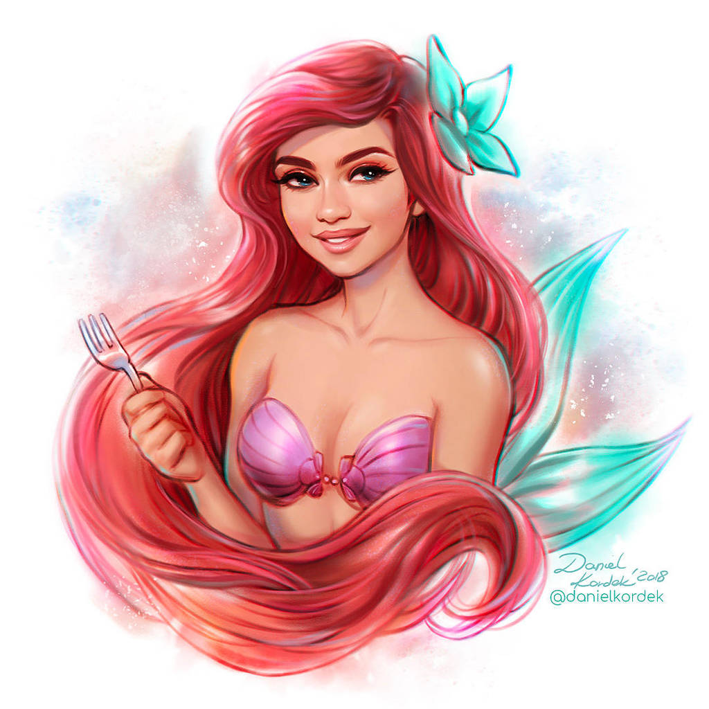Zendaya as Ariel by daekazu