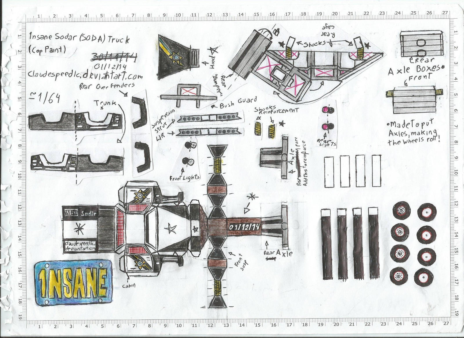 1nsane Sodar (SODA) Truck Paper Craft Template by claudespeedlc on