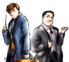 Newt Scamander and Jacob Kowalski by Smudgeandfrank