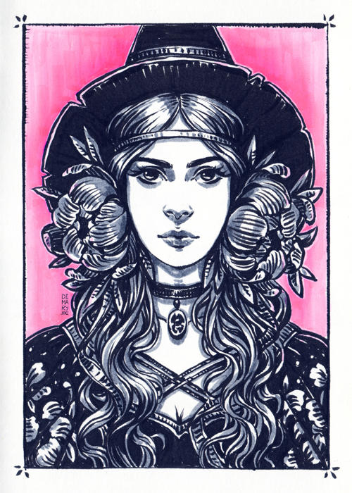 Inktober: Young Witch by dimary