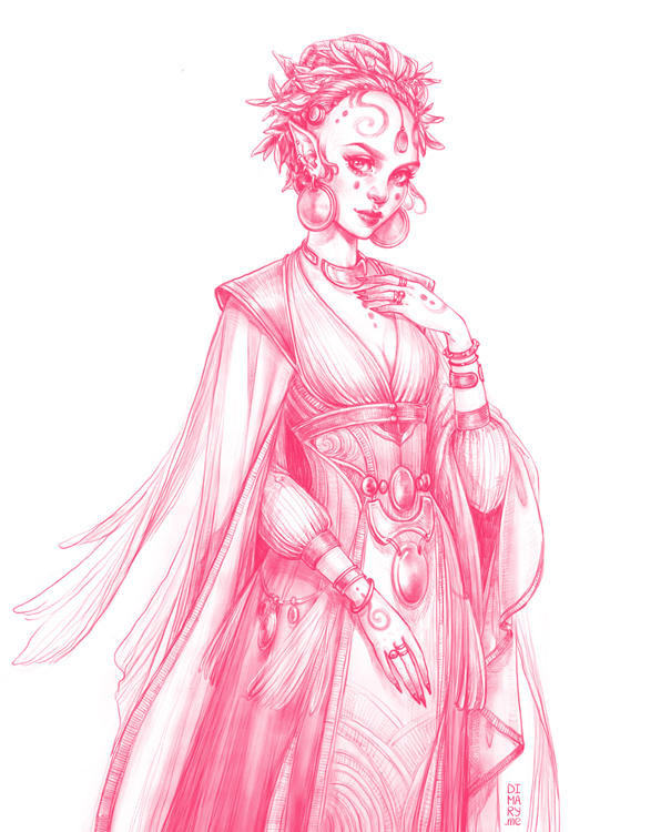 Commission: Elven Witch by dimary