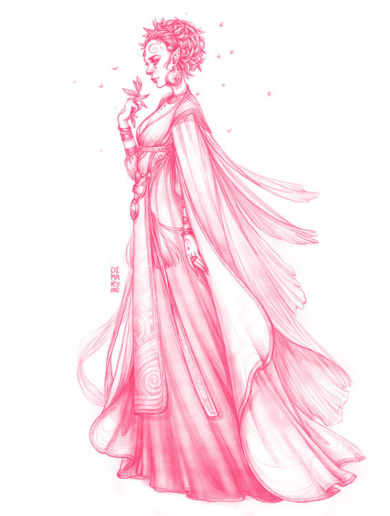 Commission: Elven Witch 2 by dimary