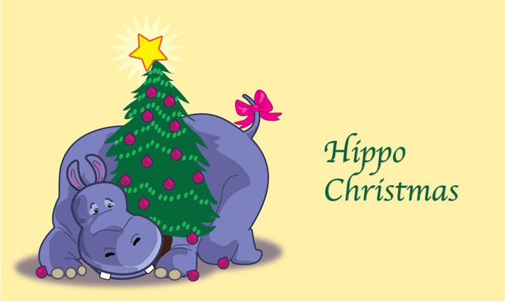 Hippo Christmas by artjenesis on DeviantArt
