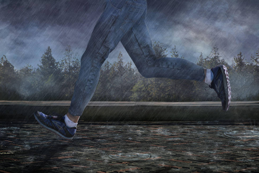 Running from a Rainstorm by BenGrunder