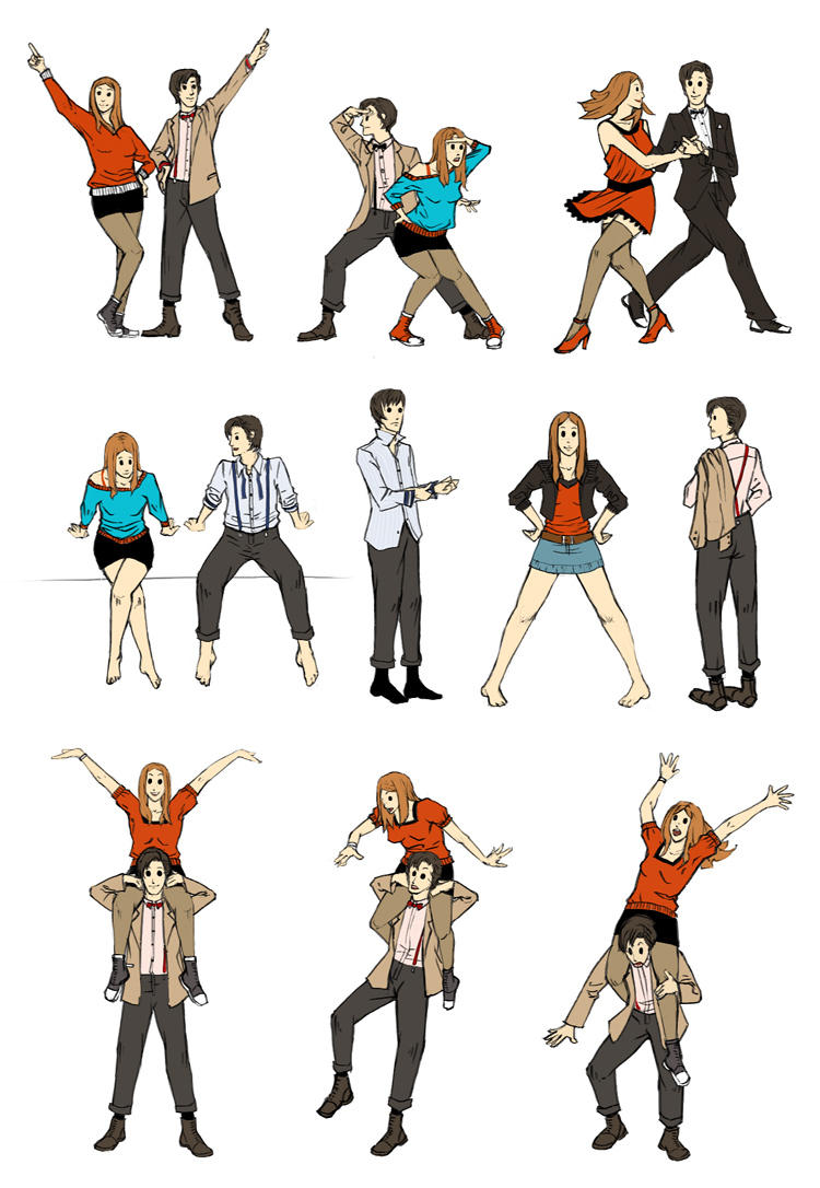 Amy and Eleven micro-poses by kimiko