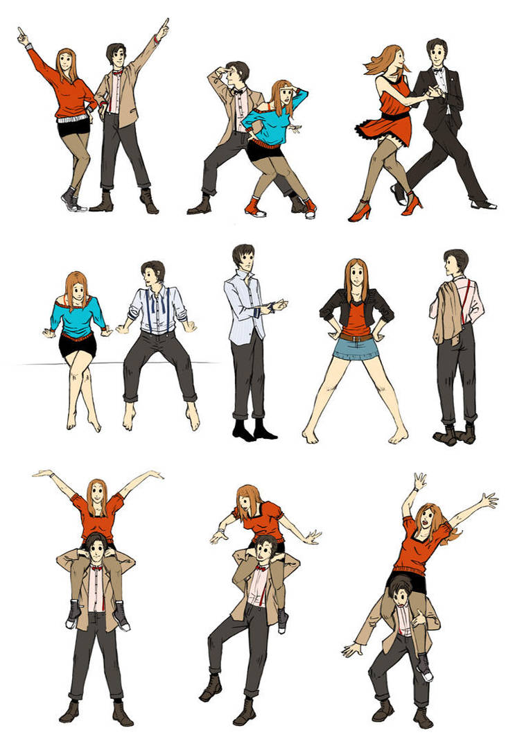 Amy and Eleven micro-poses by kimiko