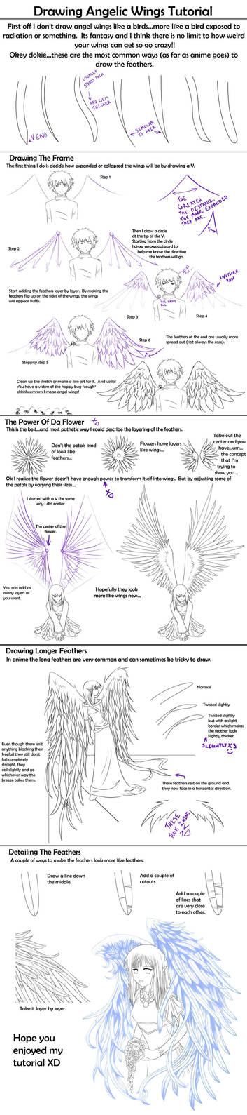 Drawing Angelic Wings Tutorial by Crysa