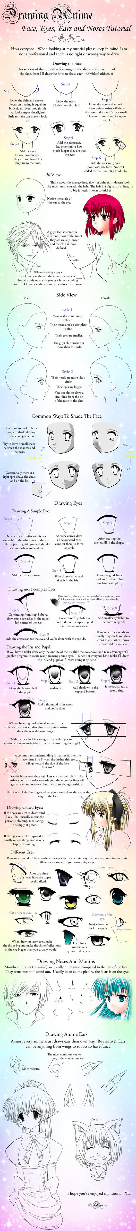 Drawing Anime Faces Tutorial by Crysa
