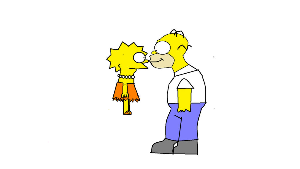 Homer kissing Lisa by firedog20067 on DeviantArt