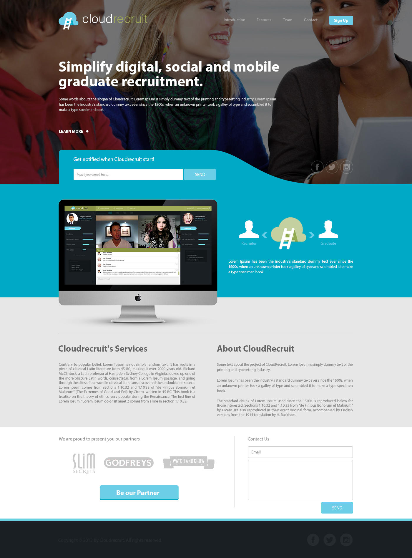Cloudrecruit Webpage Design by TheDpStudio