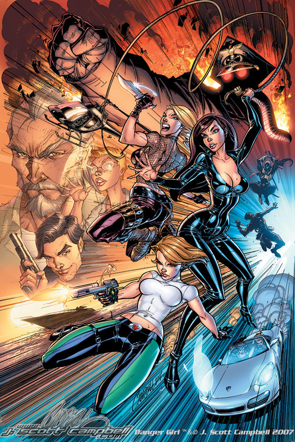 Danger Girl Poster Color by J-Scott-Campbell