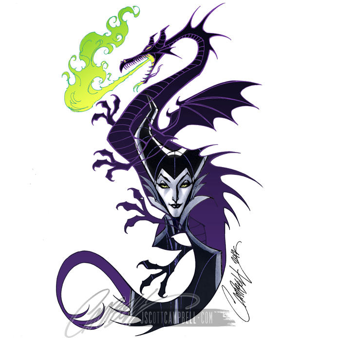 Maleficent/Dragon abandoned concept by J-Scott-Campbell