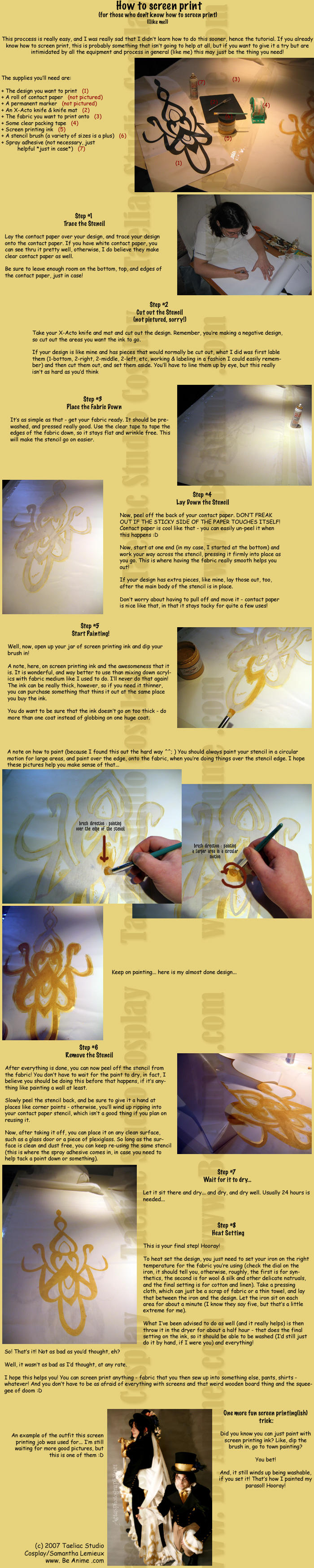 Fakie Screen Printing Tutorial by taeliac