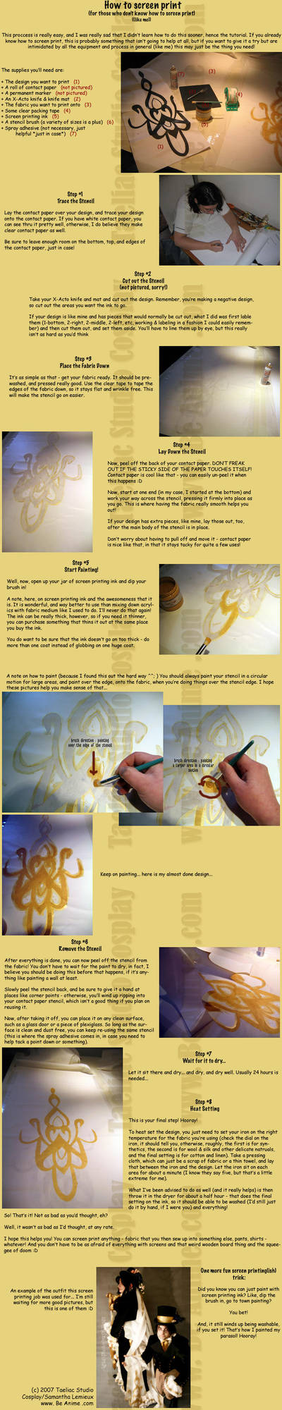 Fakie Screen Printing Tutorial by taeliac