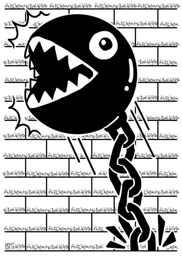 Chain Chomp (/r/dailynintendosketch) by professorhazard