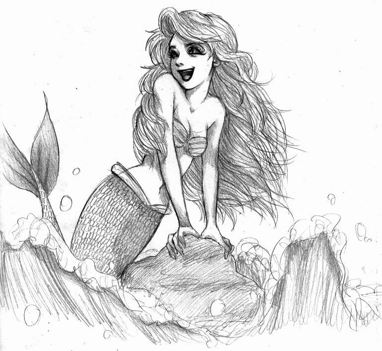 Ariel Pencil Practice I by dwightyoakamfan