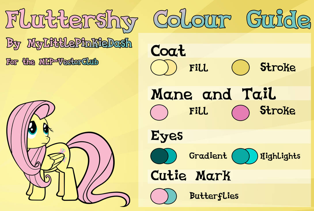 Fluttershy Colour Guide - UPDATED by Atmospark