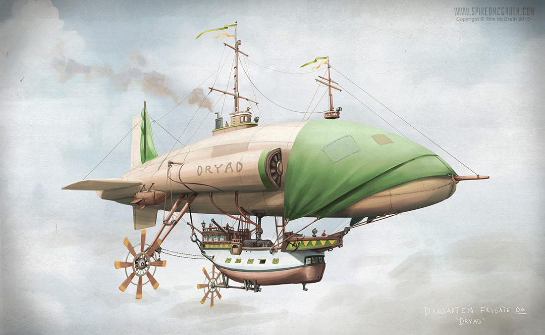 The pirate airship Dryad by SpikedMcGrath