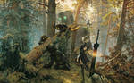 Robots in a Pine forest - NieR+Shishkin Wallpaper by fantasio