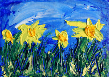 Impasto Daffodils by davepuls