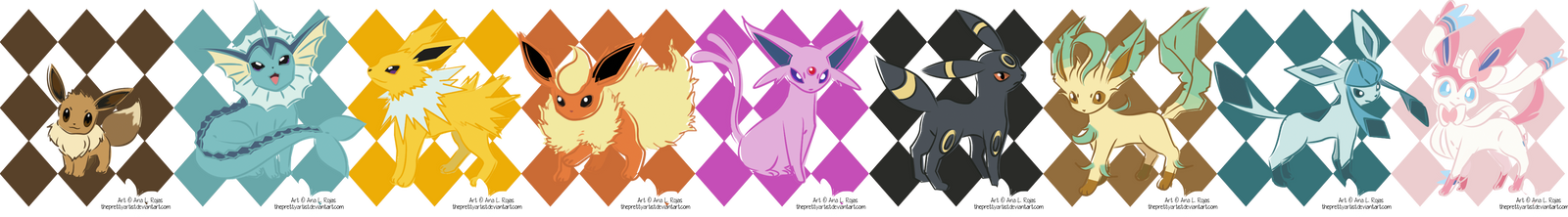 Eeveelutions by ThePrettyArtist