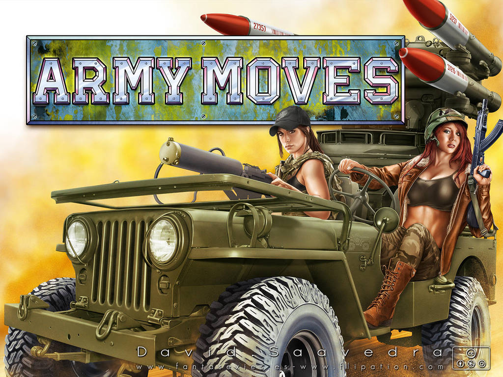 Army Moves. Close up view with logo by flipation