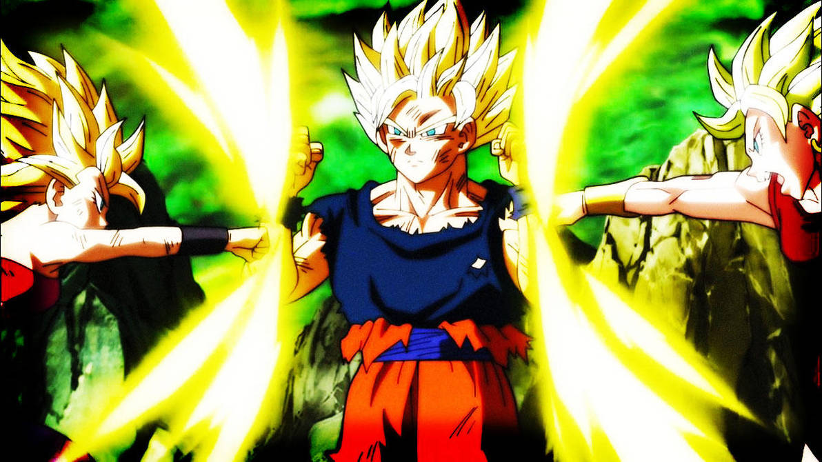 Dragon Ball Super Goku vs. Caulifla and Kale by MiraiDigi on DeviantArt