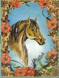 Antique Horse Painting by Black-Feather