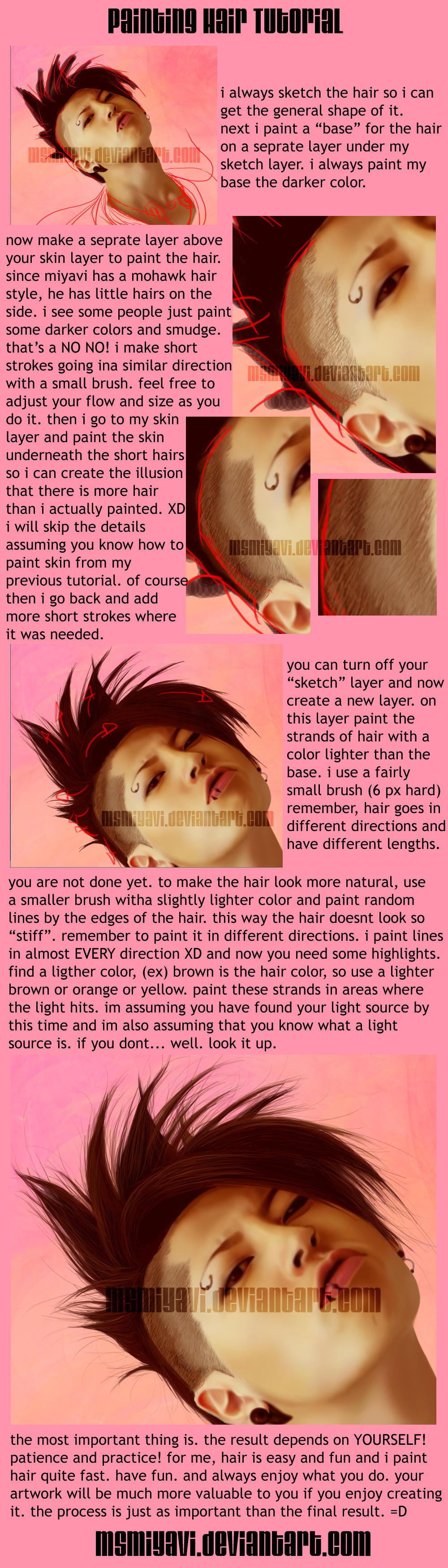 painting hair quick tutorial by MsMiyavi