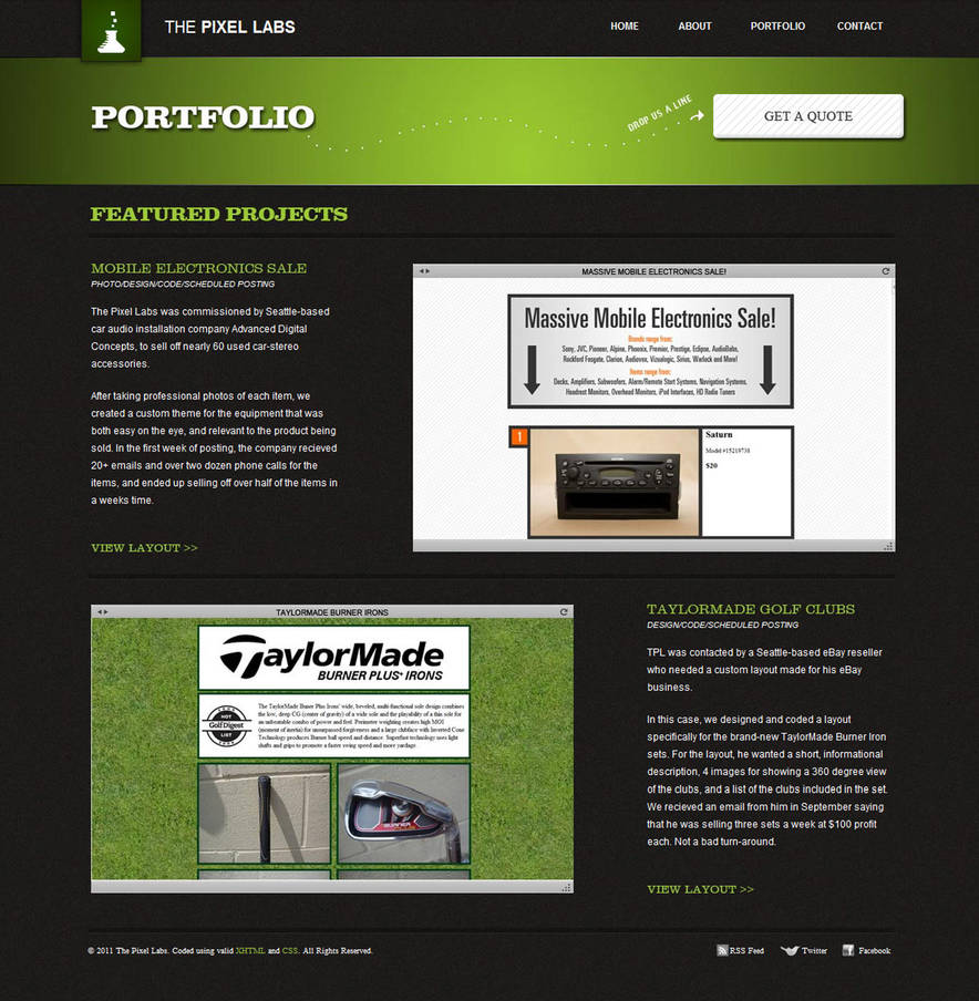 Pixel Labs Portfolio Design by ottenadd on DeviantArt