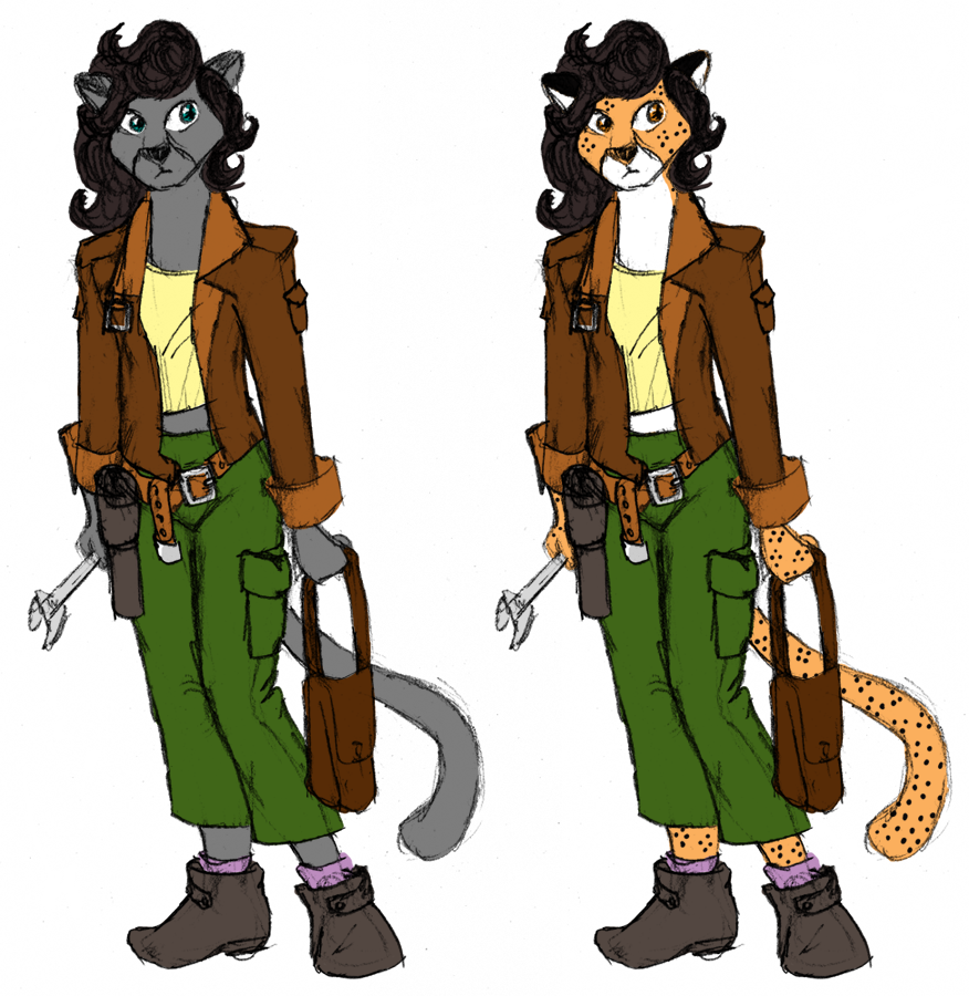 Verity as Furry Development Sketches 1 by the-gneech