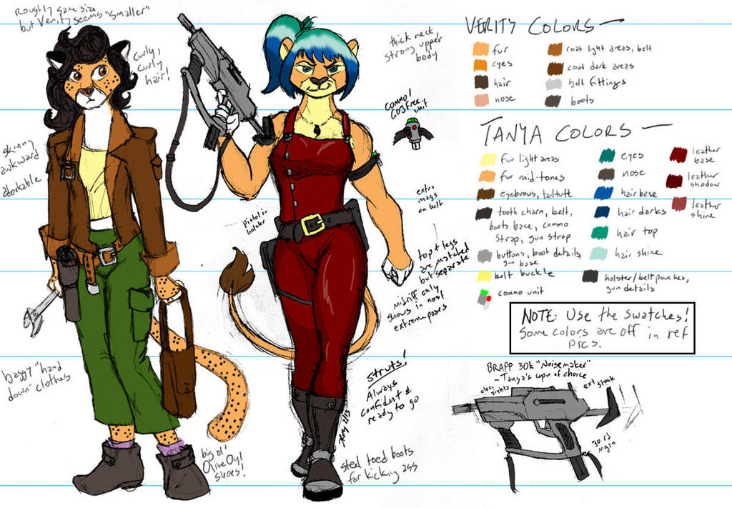 Verity and Tanya Ref Sheet by the-gneech
